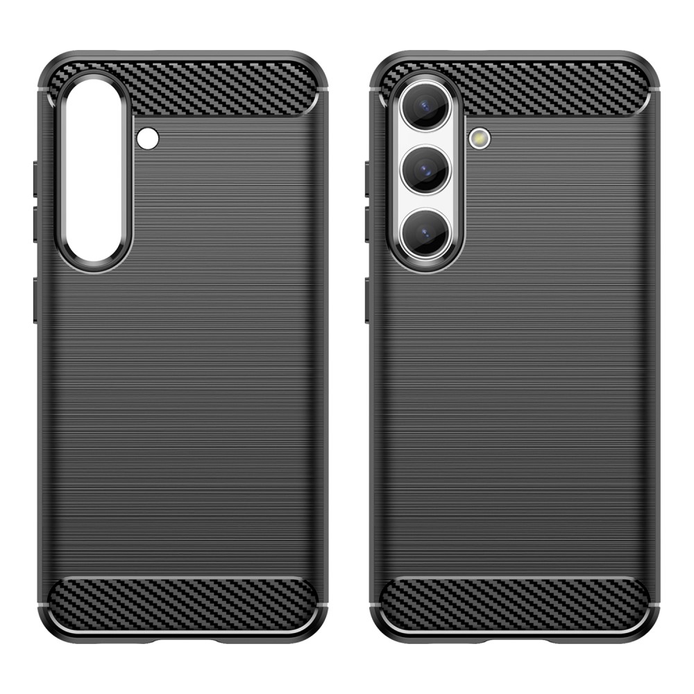  Samsung Galaxy S24 Skal Borstad Stål Textur Svart