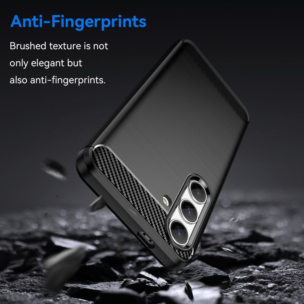  Samsung Galaxy S24 Skal Borstad Stål Textur Svart
