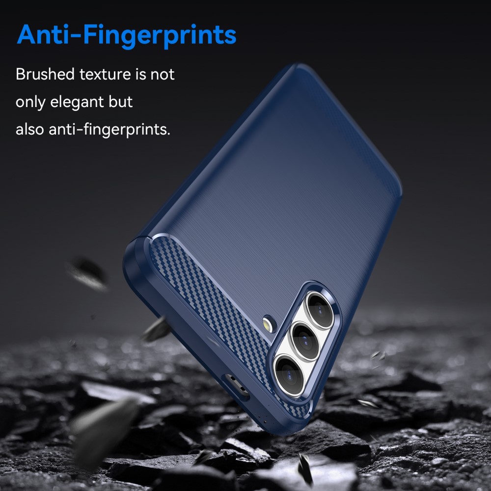  Samsung Galaxy S24 Skal Borstad Stål Textur Blå