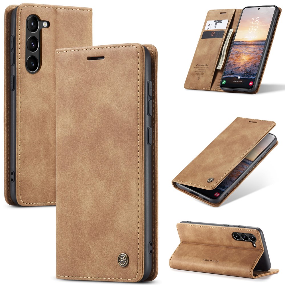 CASEME CASEME Galaxy S24 Fodral Flip Retro Läder Brun
