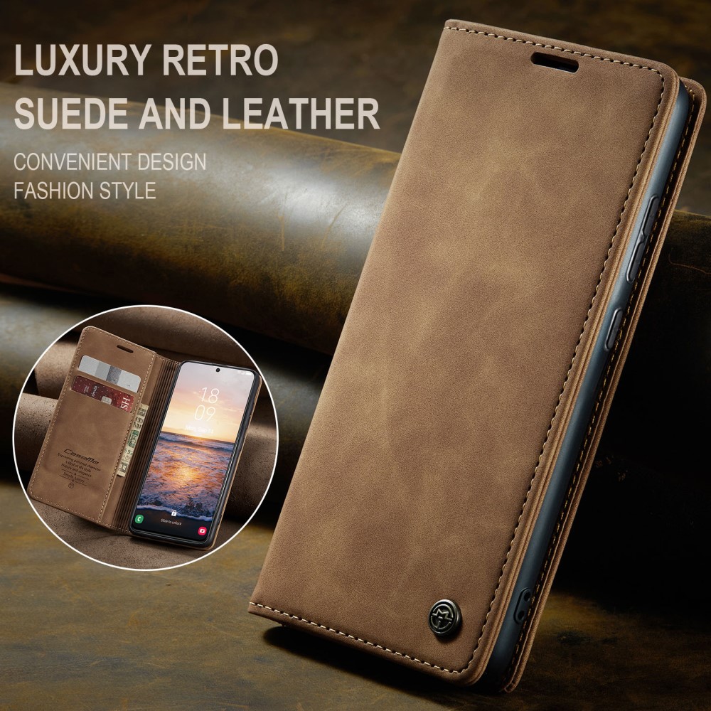 CASEME CASEME Galaxy S24 Fodral Flip Retro Läder Brun