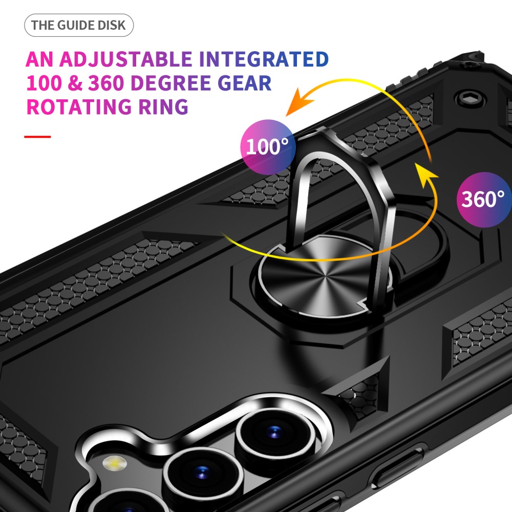  Samsung Galaxy S24 Skal Hybrid Armor Ring Svart
