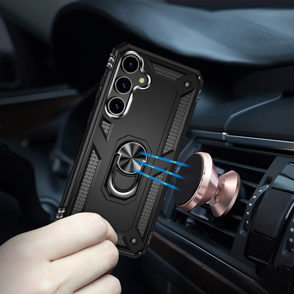  Samsung Galaxy S24 Skal Hybrid Armor Ring Svart