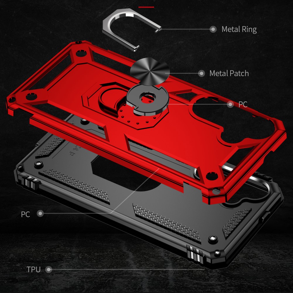  Samsung Galaxy S24 Skal Hybrid Armor Ring Röd