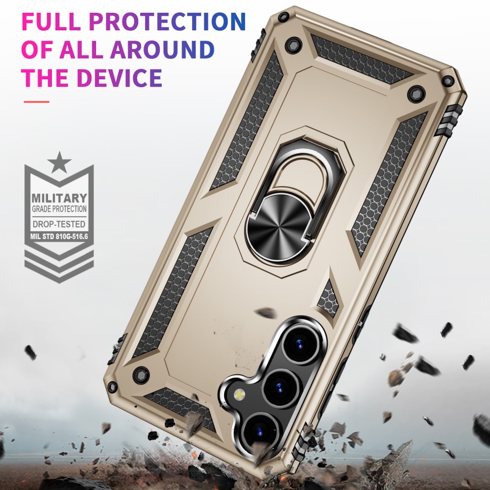  Samsung Galaxy S24 Skal Hybrid Armor Ring Guld