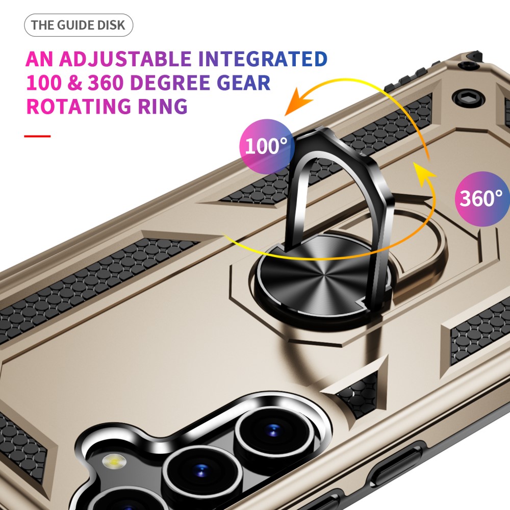  Samsung Galaxy S24 Skal Hybrid Armor Ring Guld