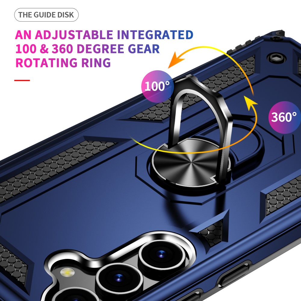  Samsung Galaxy S24 Skal Hybrid Armor Ring Blå