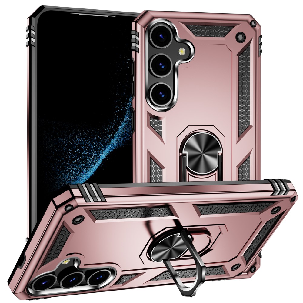  Samsung Galaxy S24 Skal Hybrid Armor Ring Roséguld