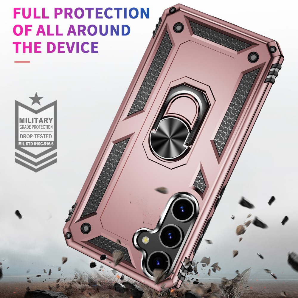  Samsung Galaxy S24 Skal Hybrid Armor Ring Roséguld