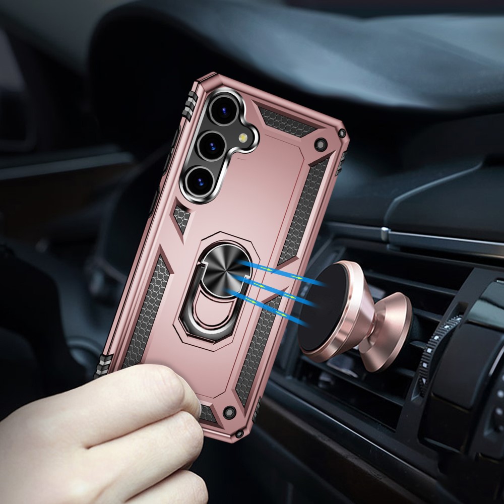  Samsung Galaxy S24 Skal Hybrid Armor Ring Roséguld