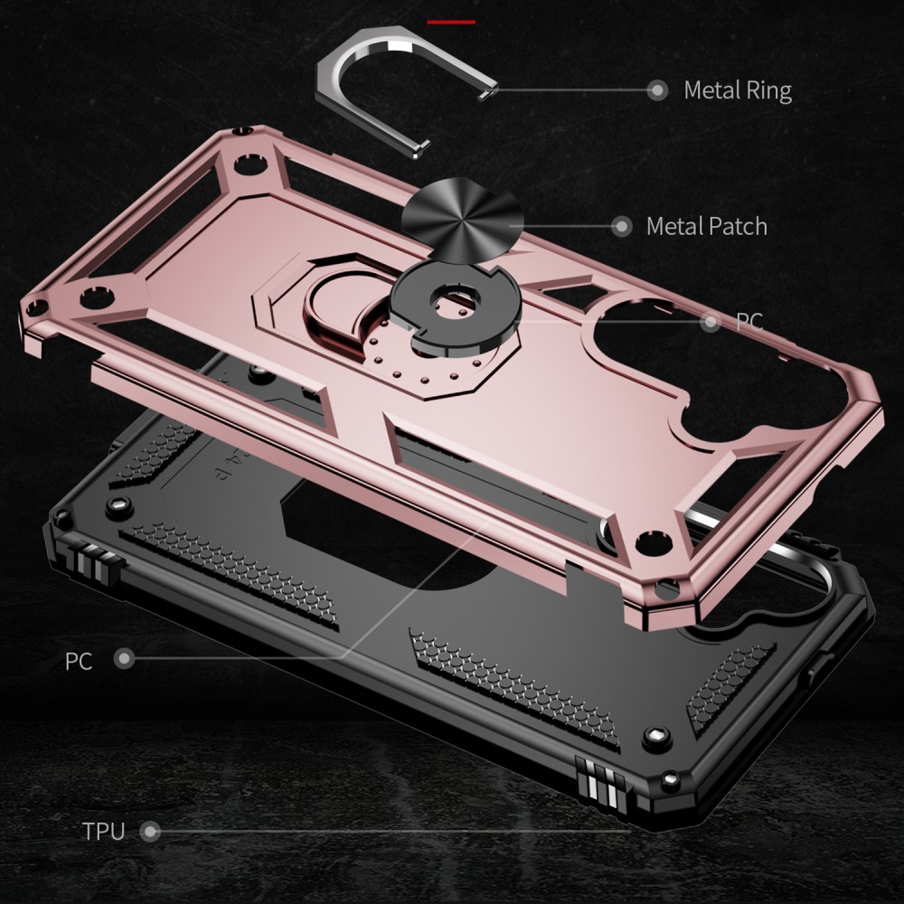  Samsung Galaxy S24 Skal Hybrid Armor Ring Roséguld