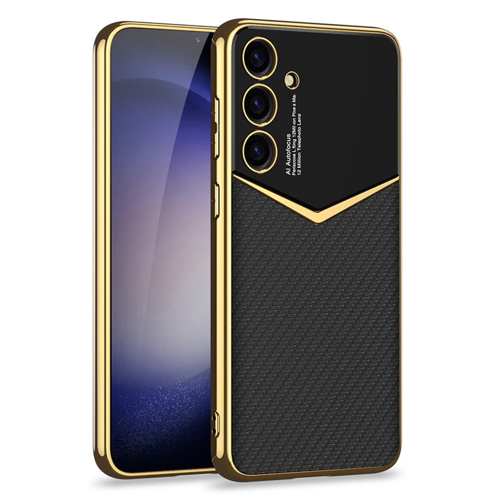 GKK GKK Galaxy S24 Skal Läder Hybrid Electroplate Kolfiber