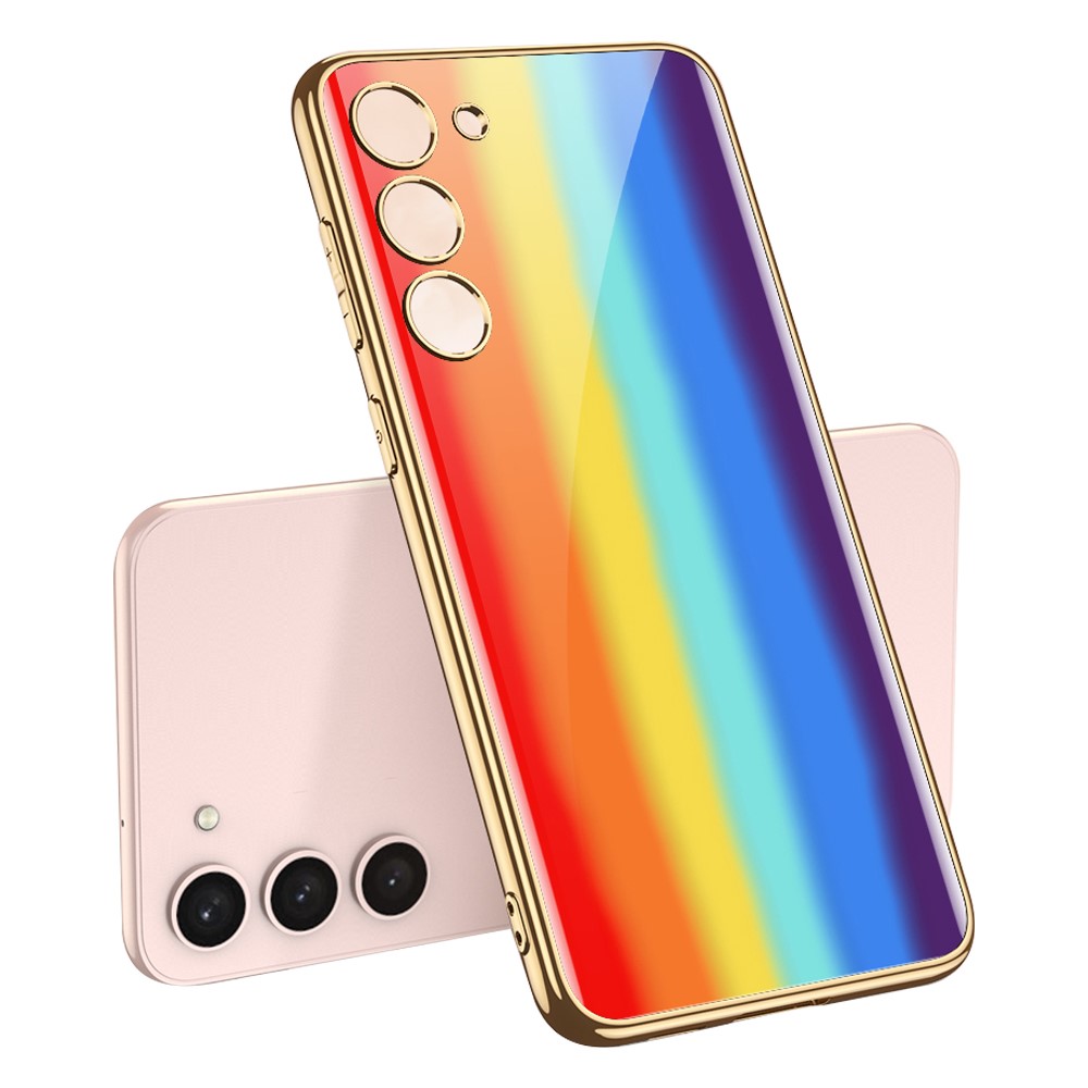 GKK GKK Galaxy S24 Skal Härdat Glas Electroplate Rainbow