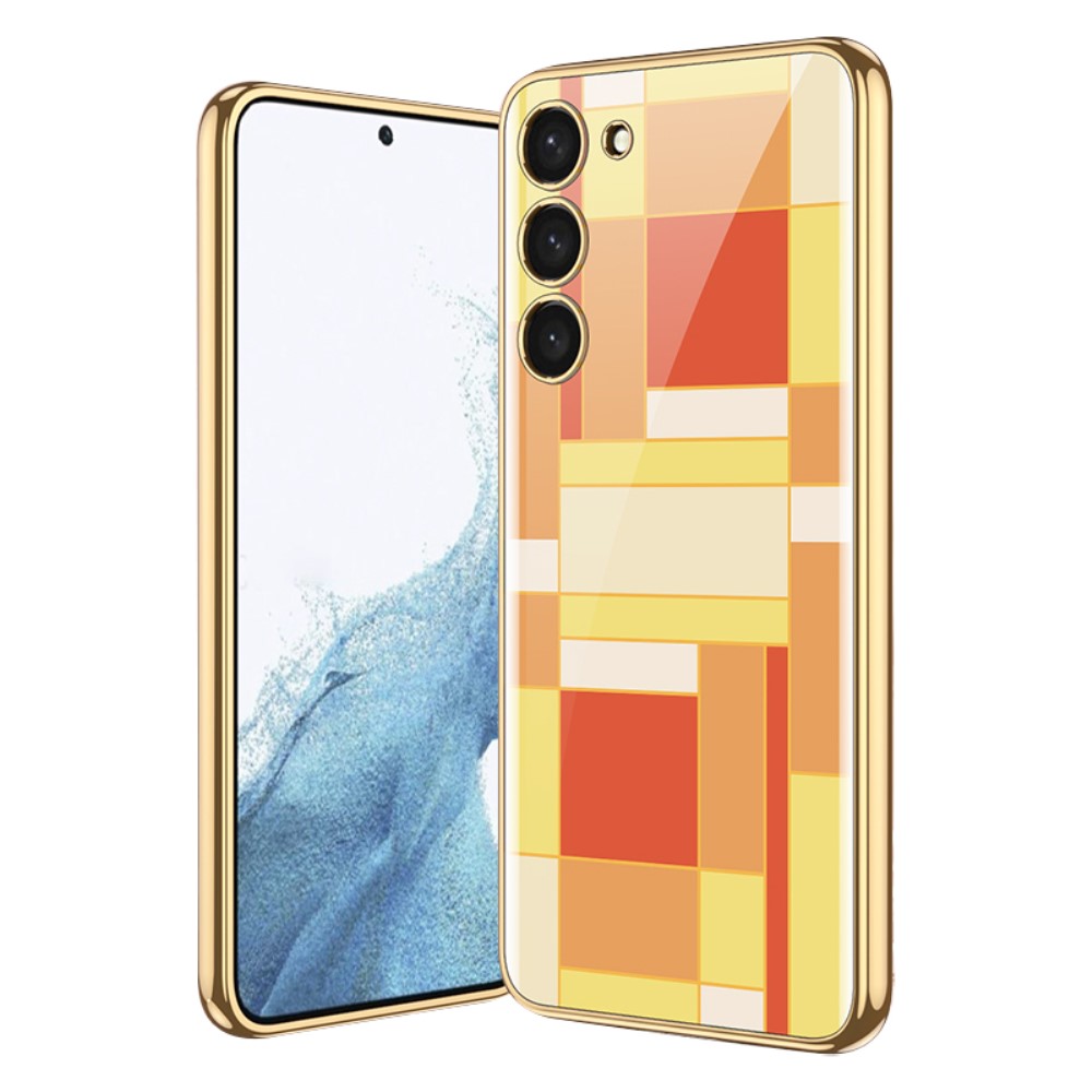 GKK GKK Galaxy S24 Skal Härdat Glas Electroplate Orange/Gul