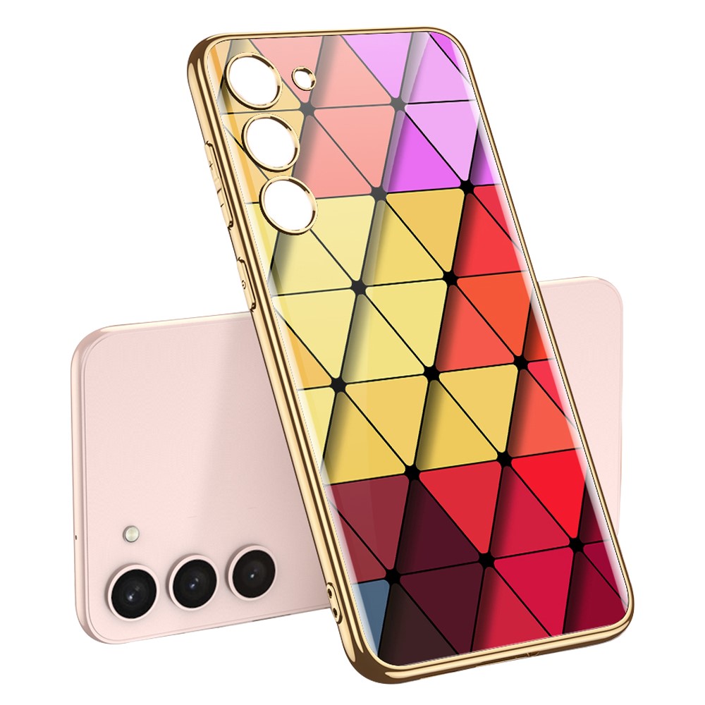 GKK GKK Galaxy S24 Skal Härdat Glas Electroplate Rhomus Röd