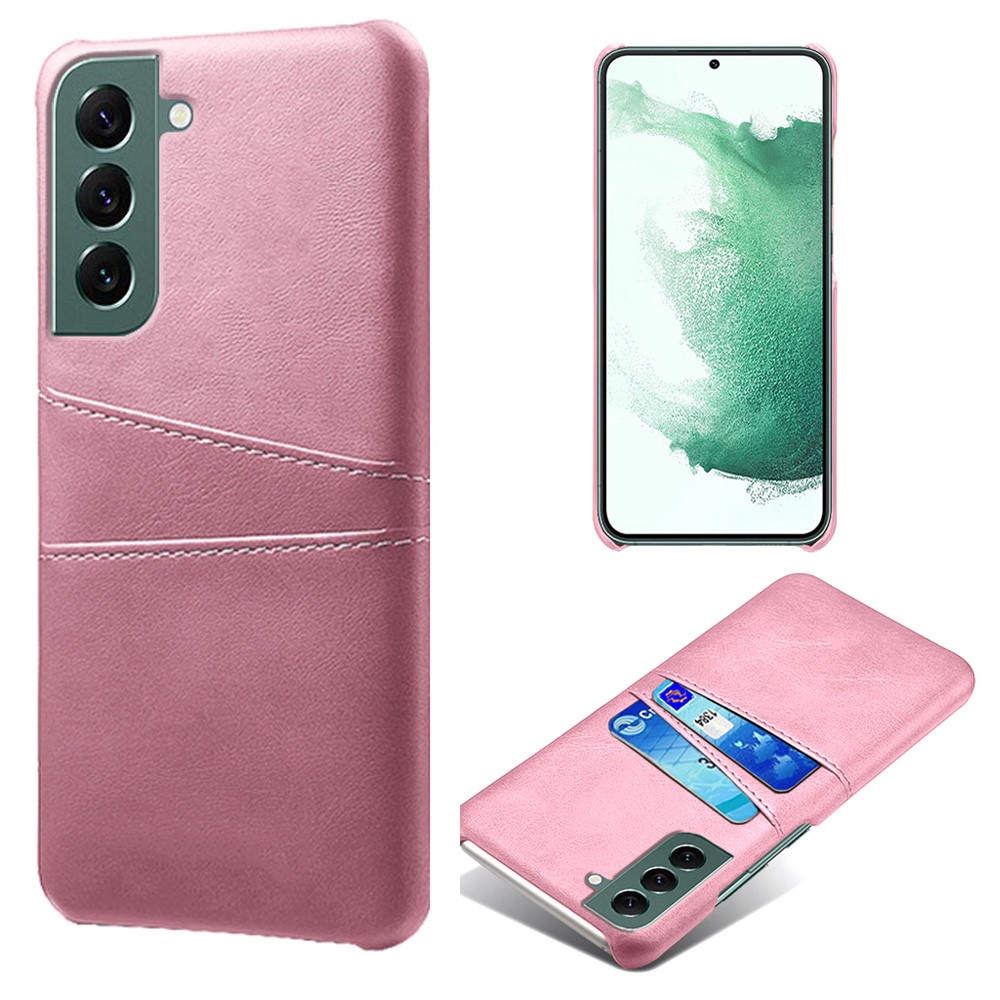  Samsung Galaxy S24 Läderbelagt Skal Med Kortfack Roséguld