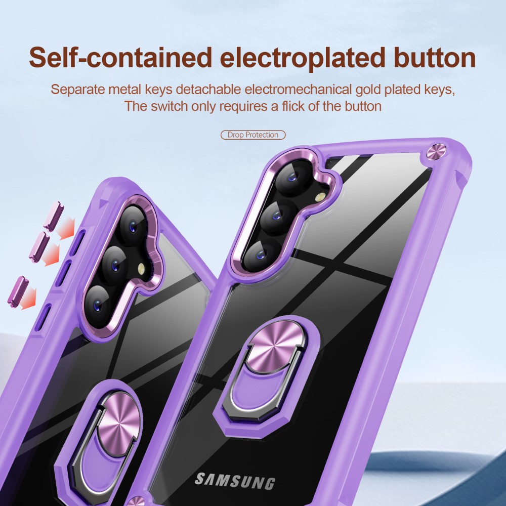  Samsung Galaxy S24 Skal Shockproof Ring Hybrid Lila