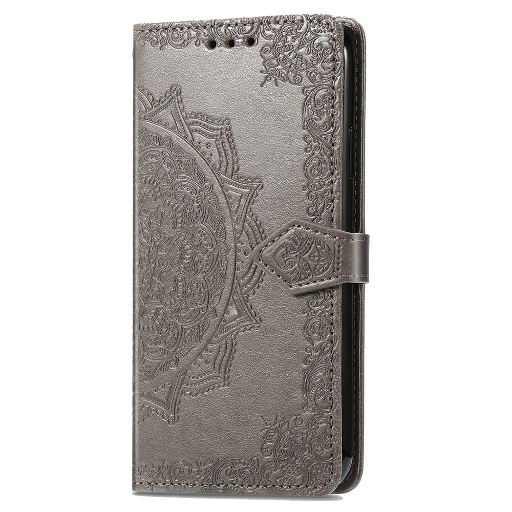  Samsung Galaxy S24 Fodral Mandala Tryck Grå