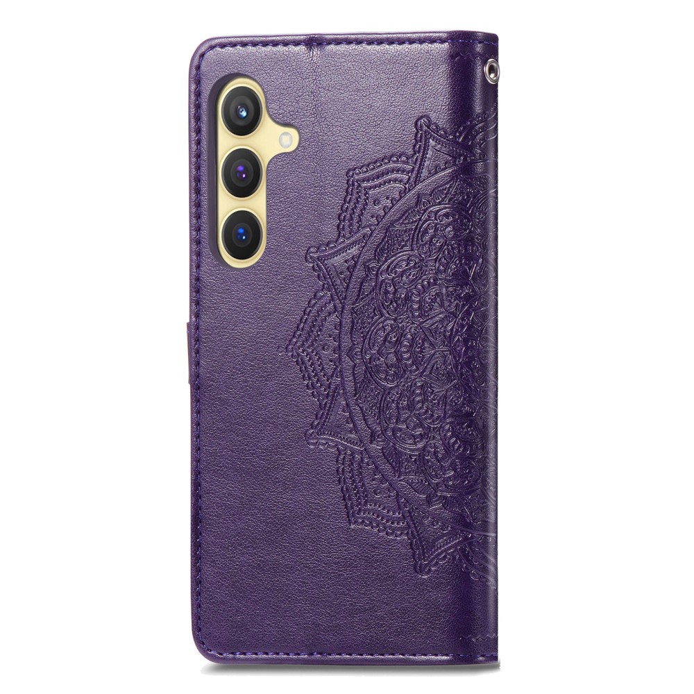  Samsung Galaxy S24 Fodral Mandala Tryck Lila