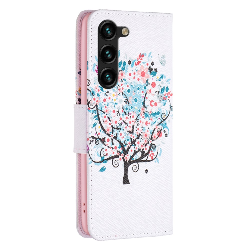  Galaxy S25 Plus / S24 Plus Fodral Med Tryck Blommigt Träd