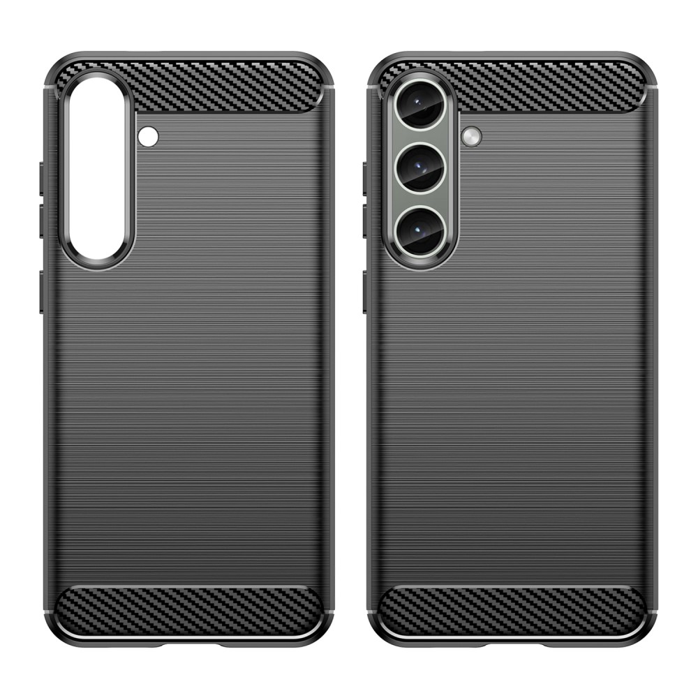  Samsung Galaxy S25 Plus / S24 Plus Skal Borstad Stål Textur Svart