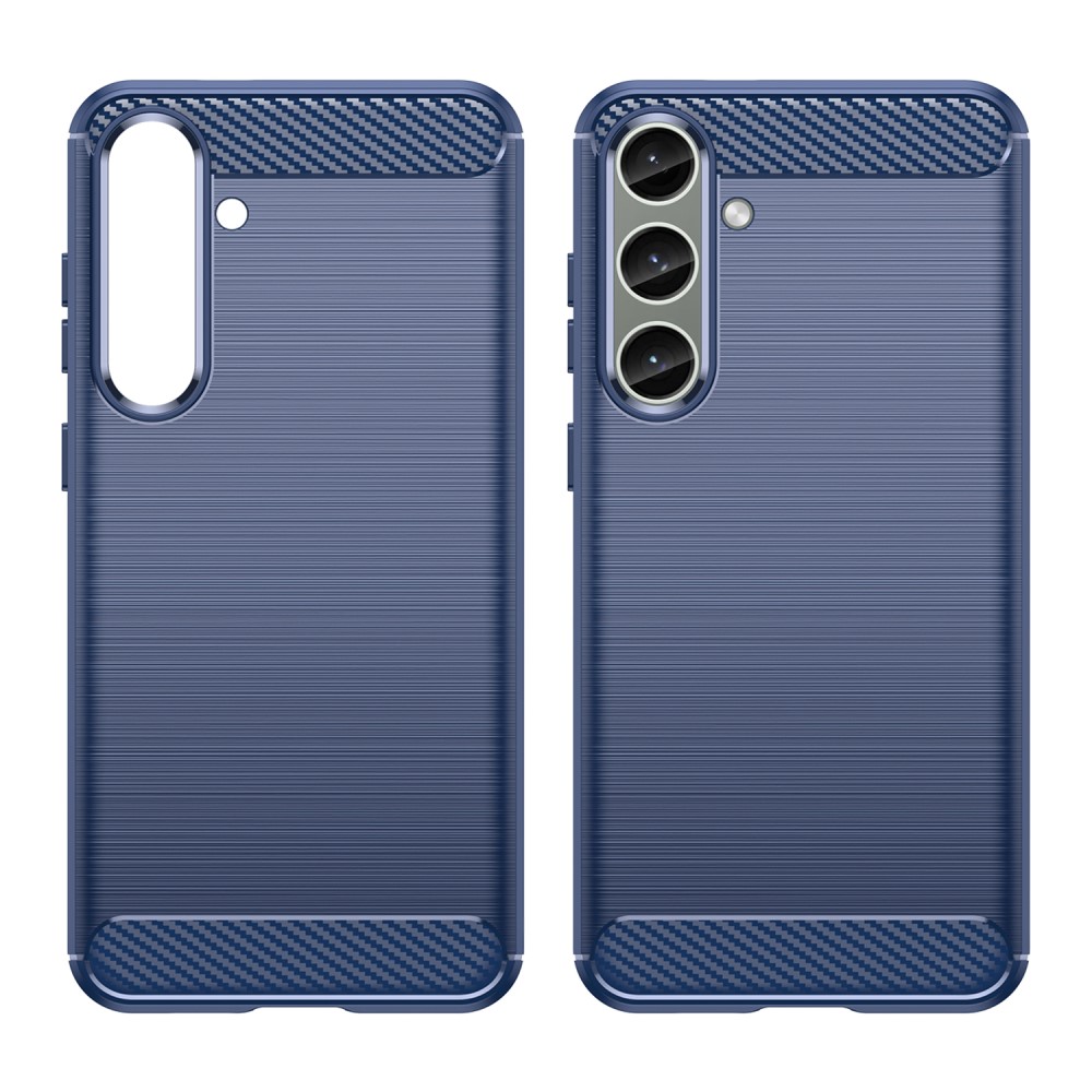  Samsung Galaxy S25 Plus / S24 Plus Skal Borstad Stål Textur Blå