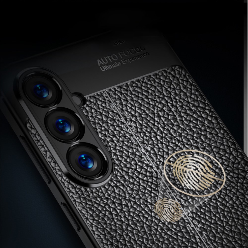  Samsung Galaxy S24 Plus Skal Litchi Textur Svart