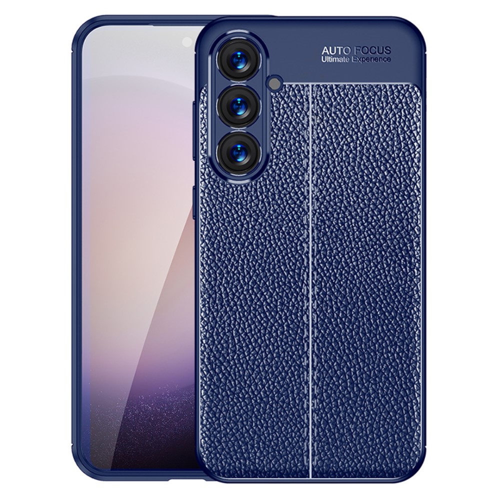  Samsung Galaxy S24 Plus Skal Litchi Textur Blå