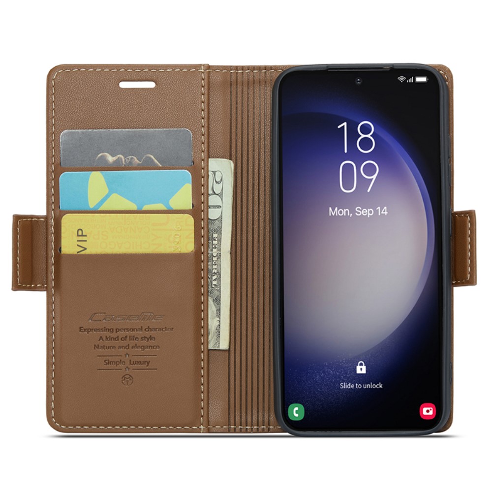 CASEME CASEME Galaxy S24 Plus Fodral RFID Läder Brun