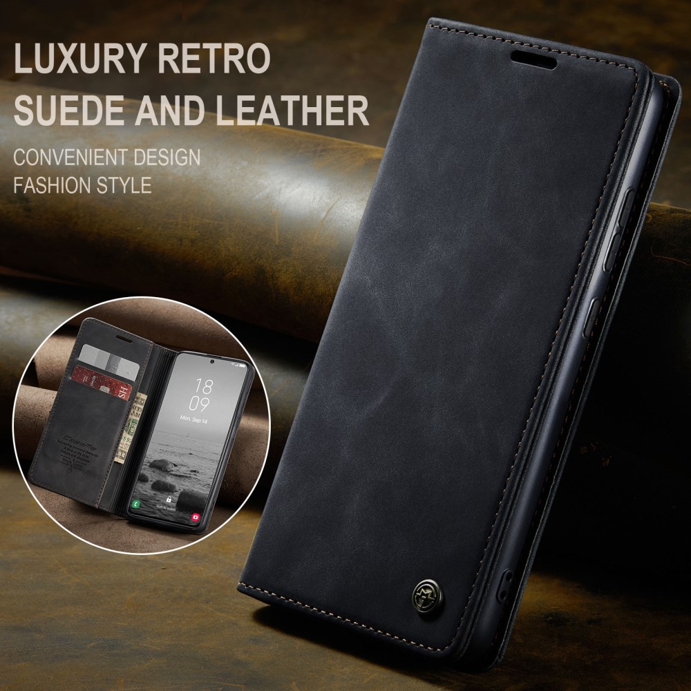 CASEME CASEME Galaxy S24 Plus Fodral Flip Retro Läder Svart