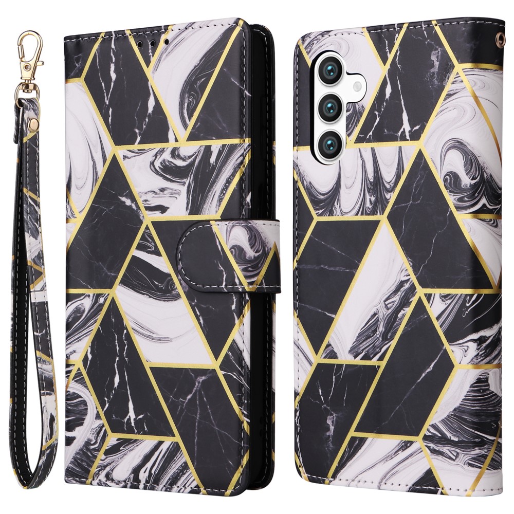  Samsung Galaxy S24 Plus Fodral Läder Marmor Svart