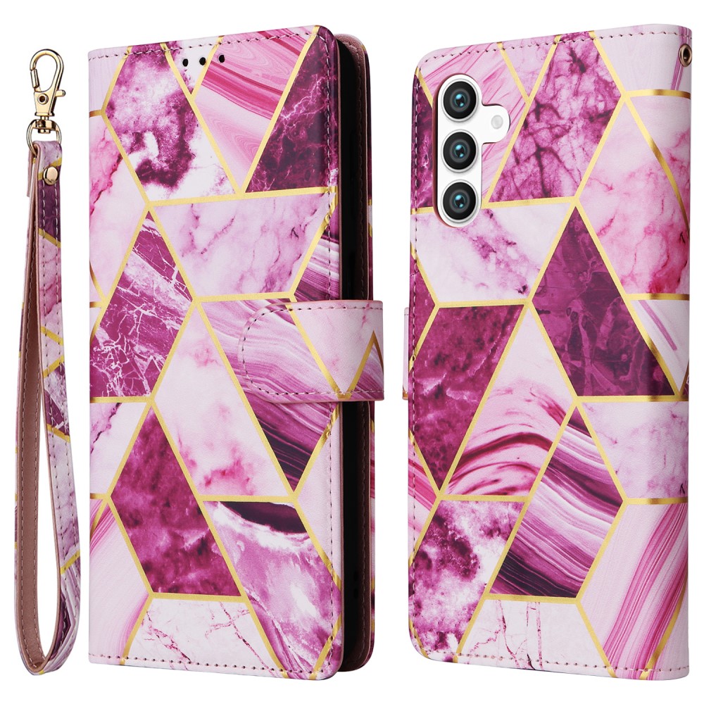  Samsung Galaxy S24 Plus Fodral Läder Marmor Lila