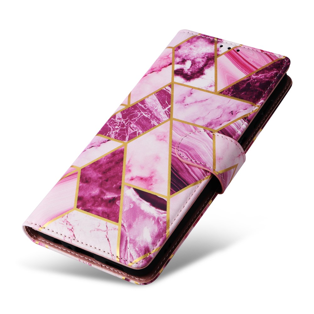  Samsung Galaxy S24 Plus Fodral Läder Marmor Lila