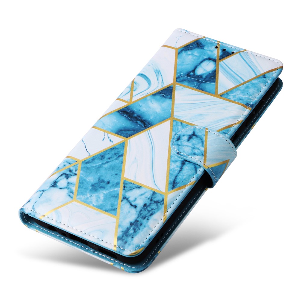  Samsung Galaxy S24 Plus Fodral Läder Marmor Blå