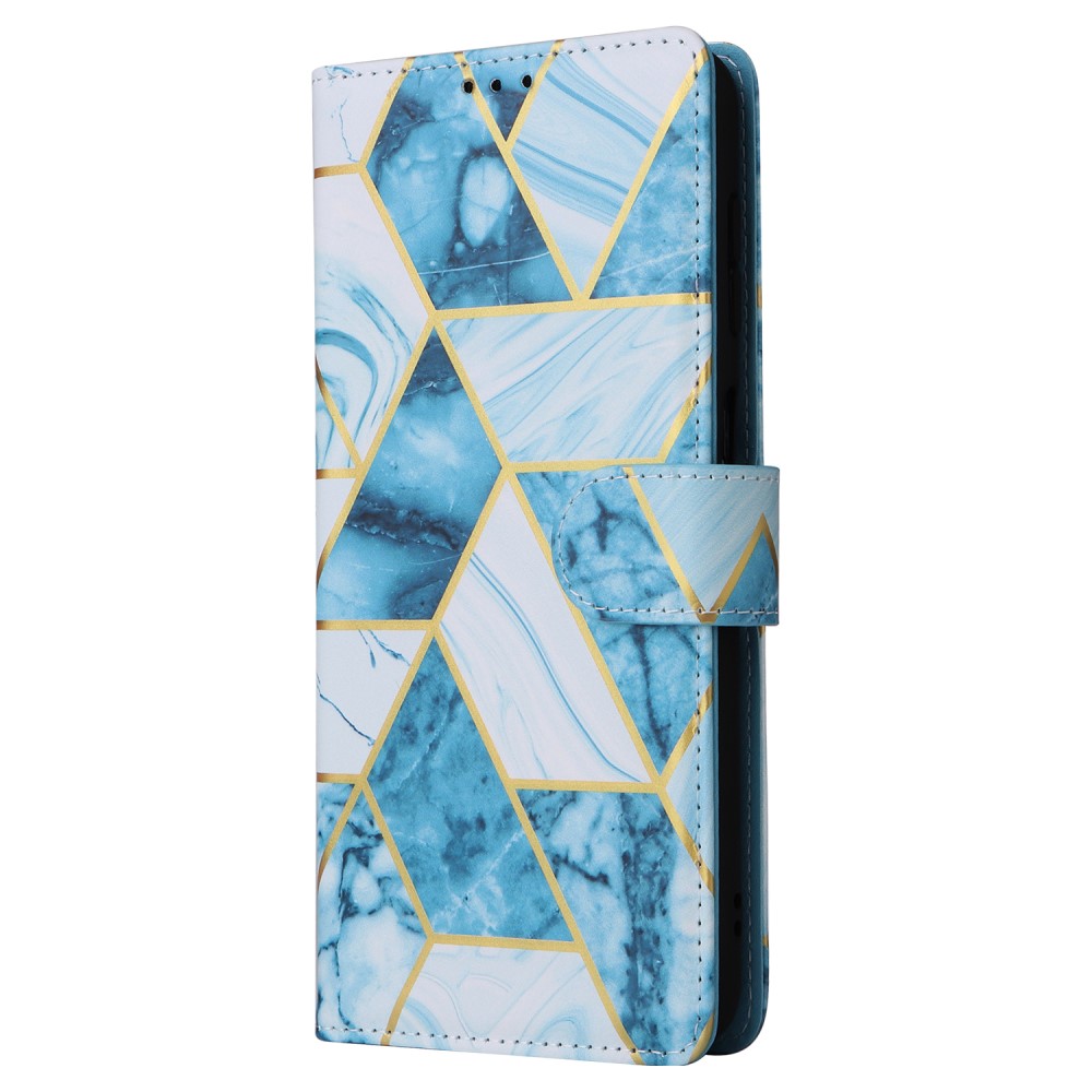  Samsung Galaxy S24 Plus Fodral Läder Marmor Blå