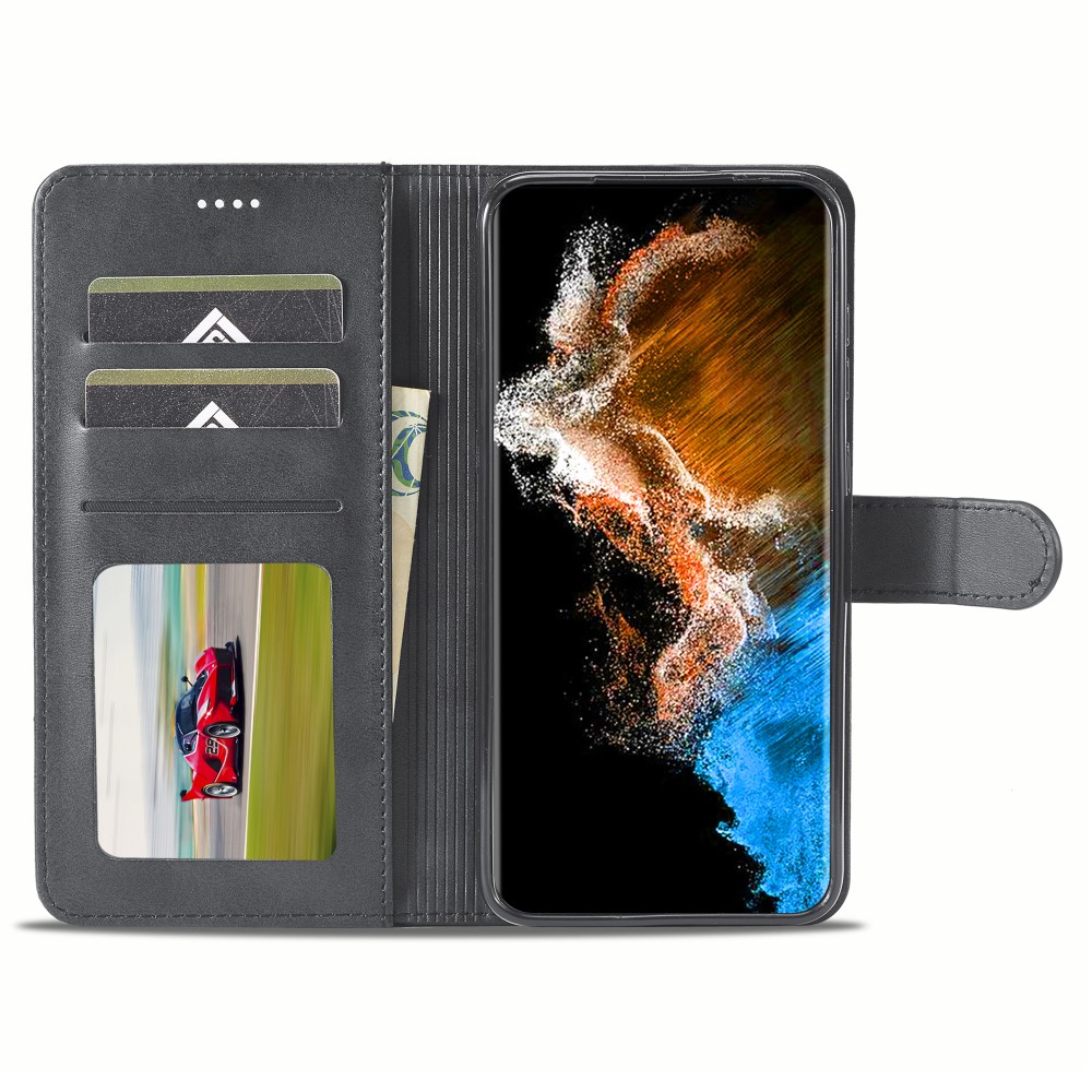 LC.IMEEKE LC.IMEEKE Samsung Galaxy S24 Plus Fodral Läder Svart