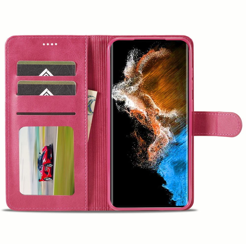 LC.IMEEKE LC.IMEEKE Samsung Galaxy S24 Plus Fodral Läder Rosa/Röd