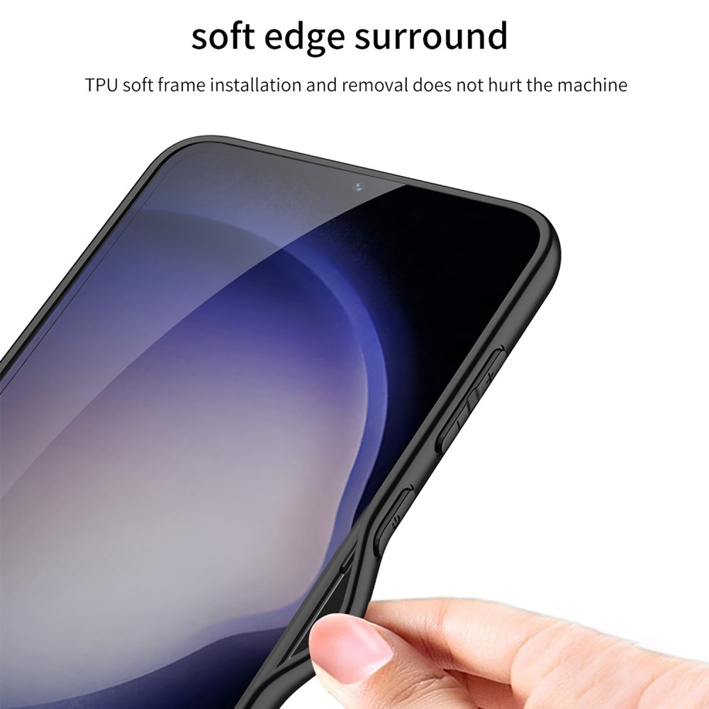 GKK GKK Galaxy S24 Plus Skal Hybrid Läder Borstad Stål Textur