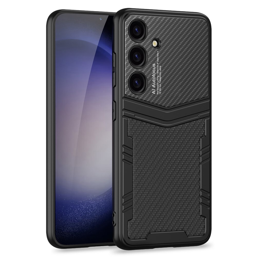 GKK GKK Galaxy S24 Plus Skal Hybrid Läder Kolfiber Textur