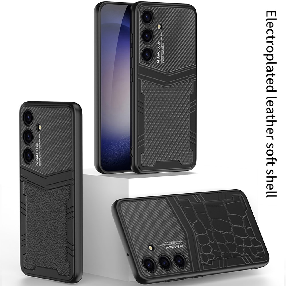 GKK GKK Galaxy S24 Plus Skal Hybrid Läder Kolfiber Textur