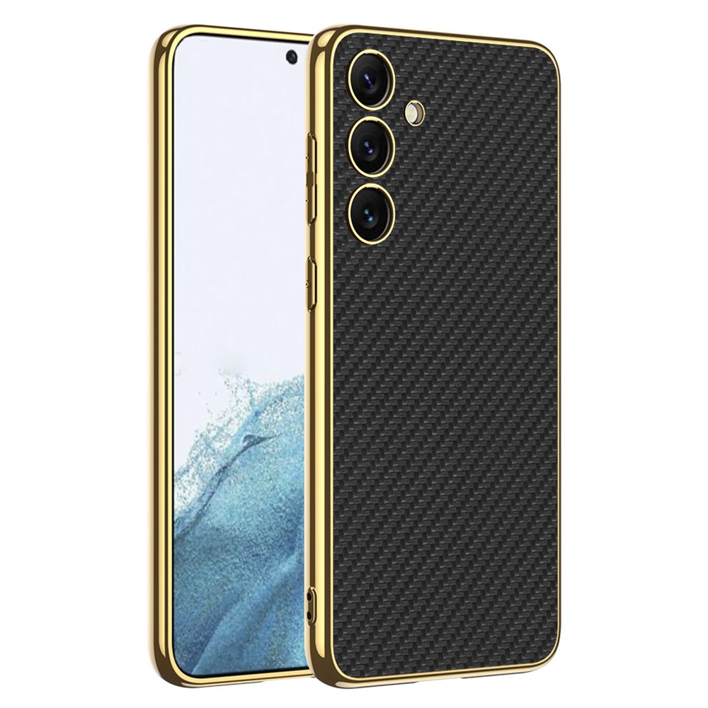 GKK GKK Galaxy S24 Plus Skal Hybrid Electroplate Kolfiber Textur