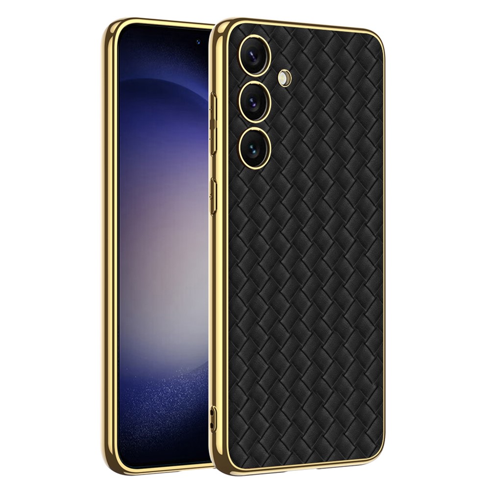 GKK GKK Galaxy S24 Plus Skal Vävd Hybrid Läder Svart