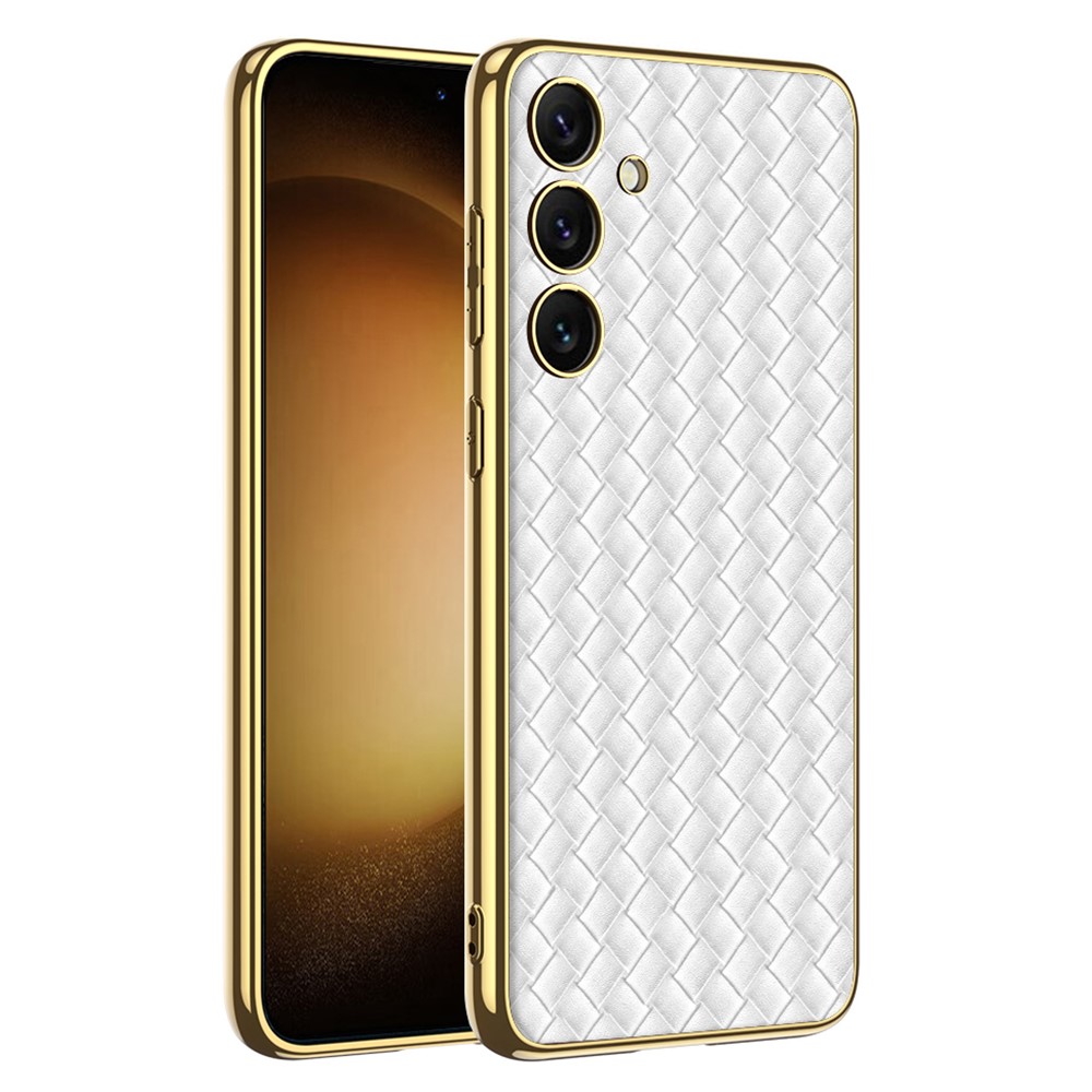 GKK GKK Galaxy S24 Plus Skal Vävd Hybrid Läder Vit