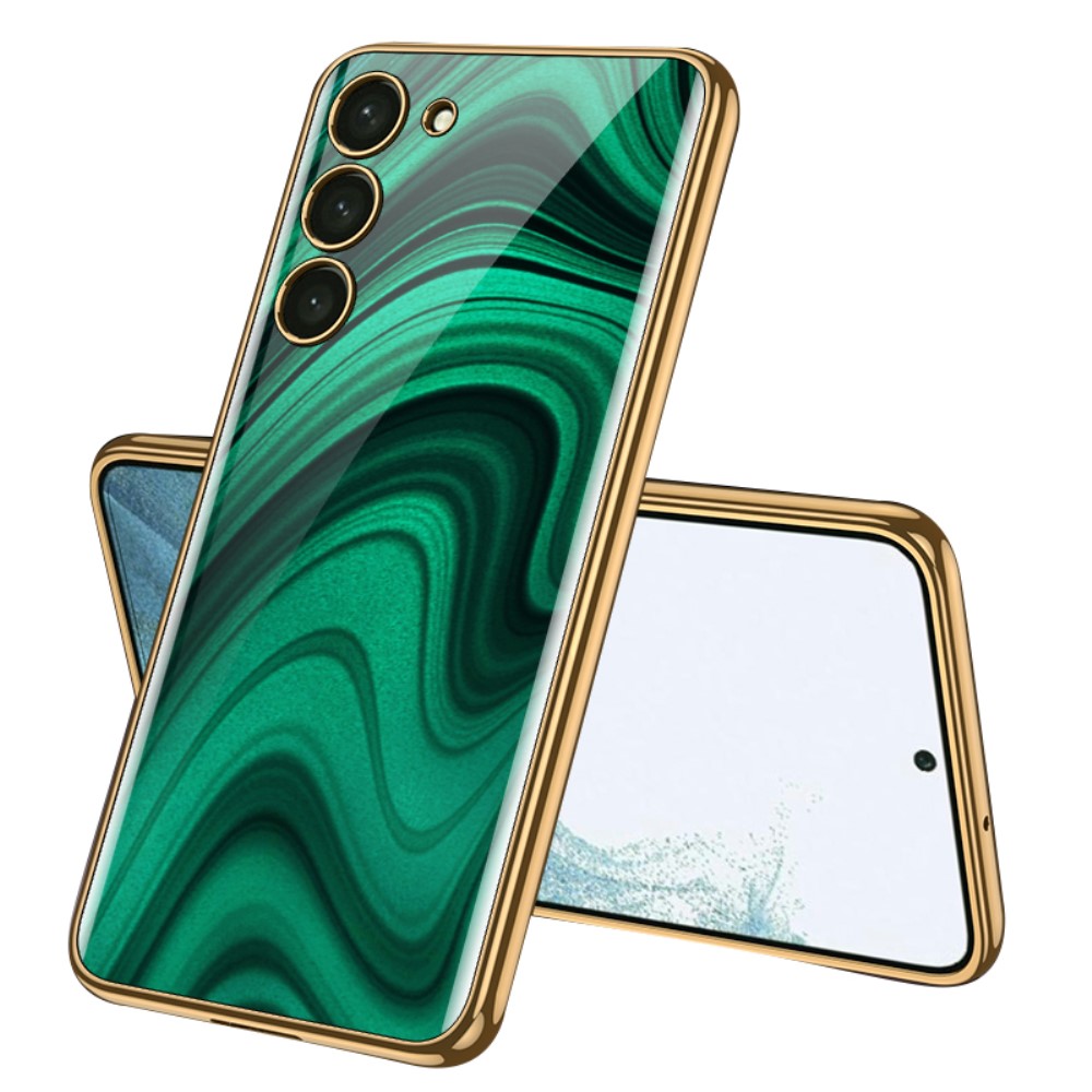 GKK GKK Galaxy S24 Plus Skal Härdat Glas Electroplate Peacock Green