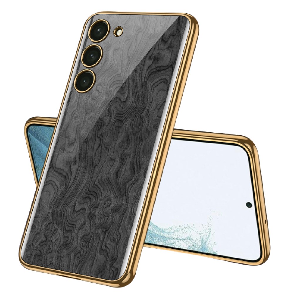 GKK GKK Galaxy S24 Plus Skal Härdat Glas Electroplate Gray Träfiber