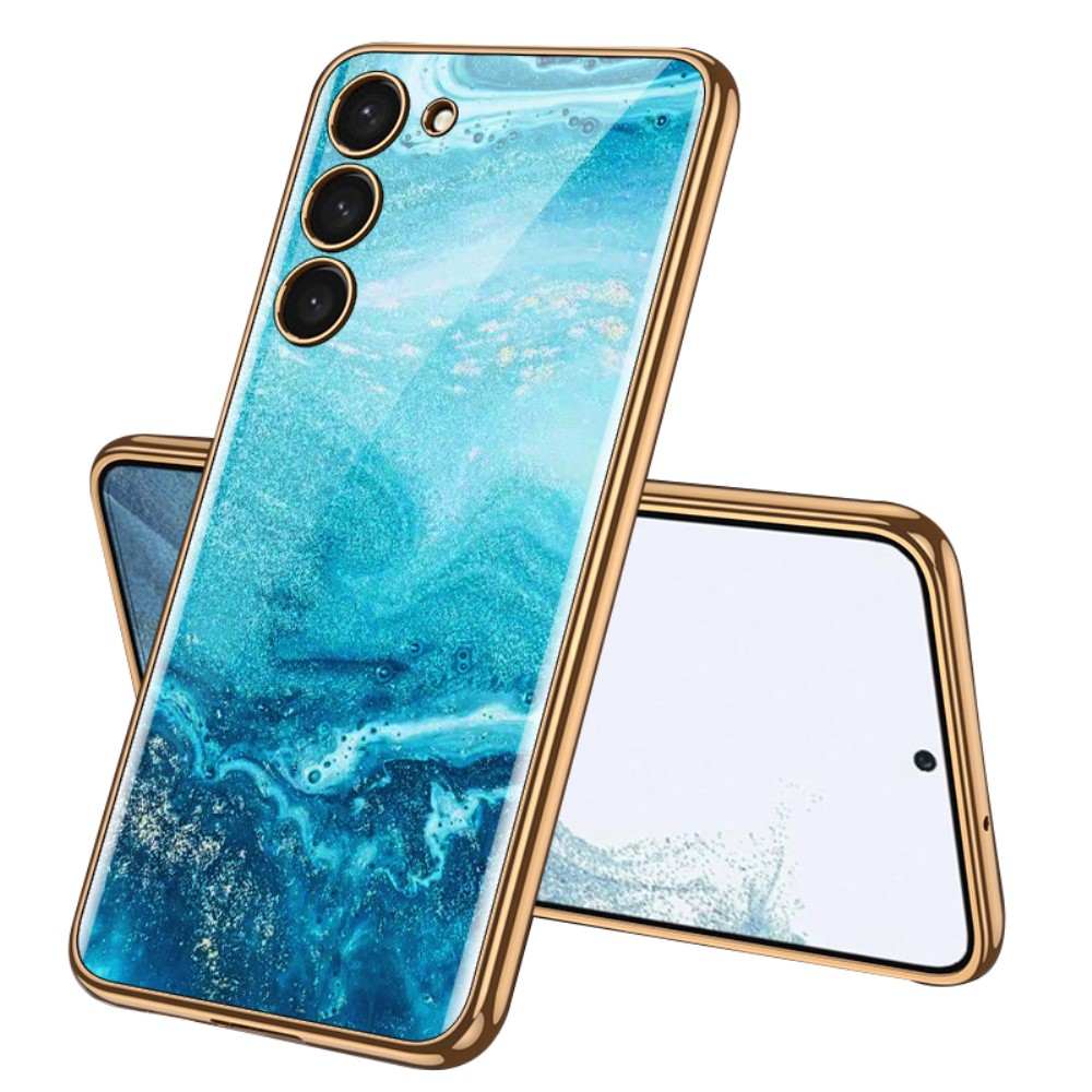 GKK GKK Galaxy S24 Plus Skal Härdat Glas Electroplate Blue Ocean