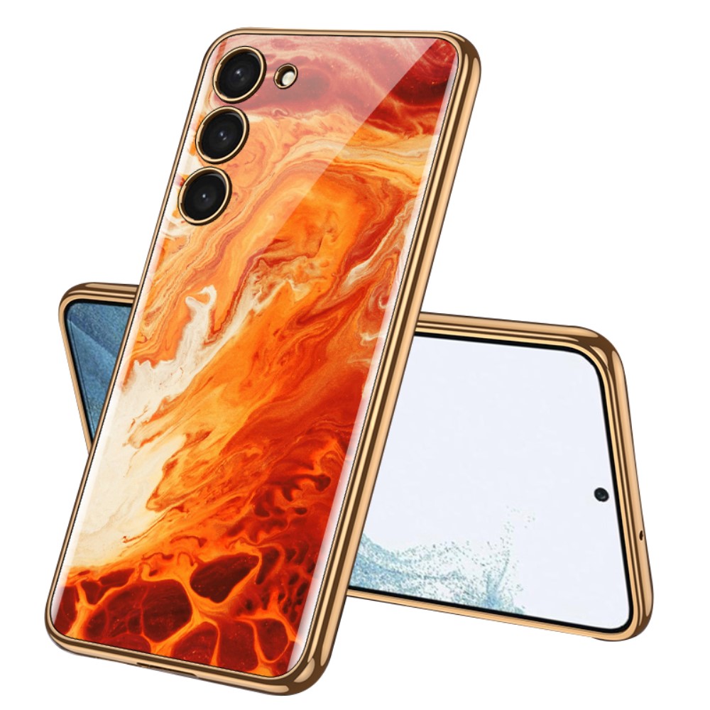 GKK GKK Galaxy S24 Plus Skal Härdat Glas Electroplate Röd Agat