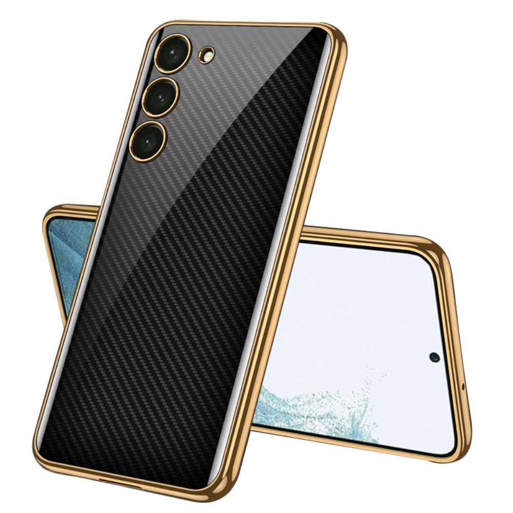 GKK GKK Galaxy S24 Plus Skal Härdat Glas Electroplate Kolfiber