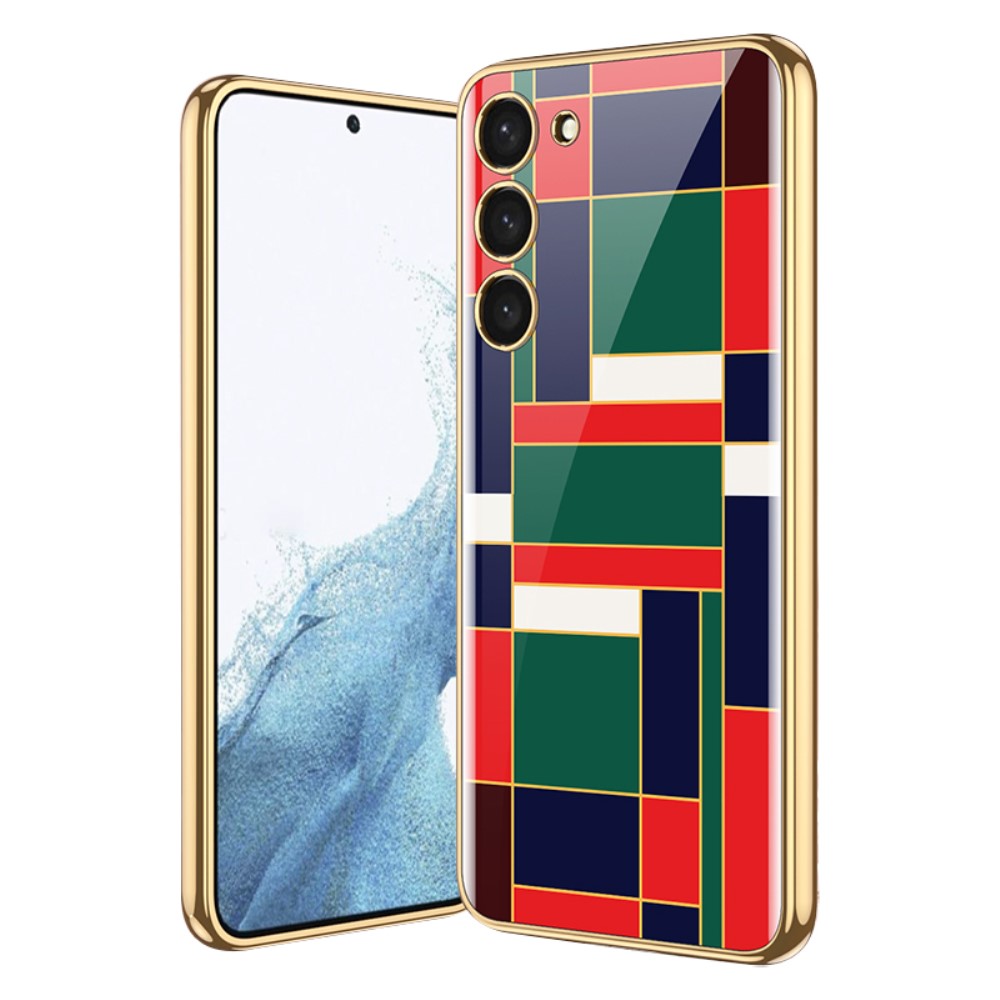 GKK GKK Galaxy S24 Plus Skal Härdat Glas Electroplate Röd/Grön
