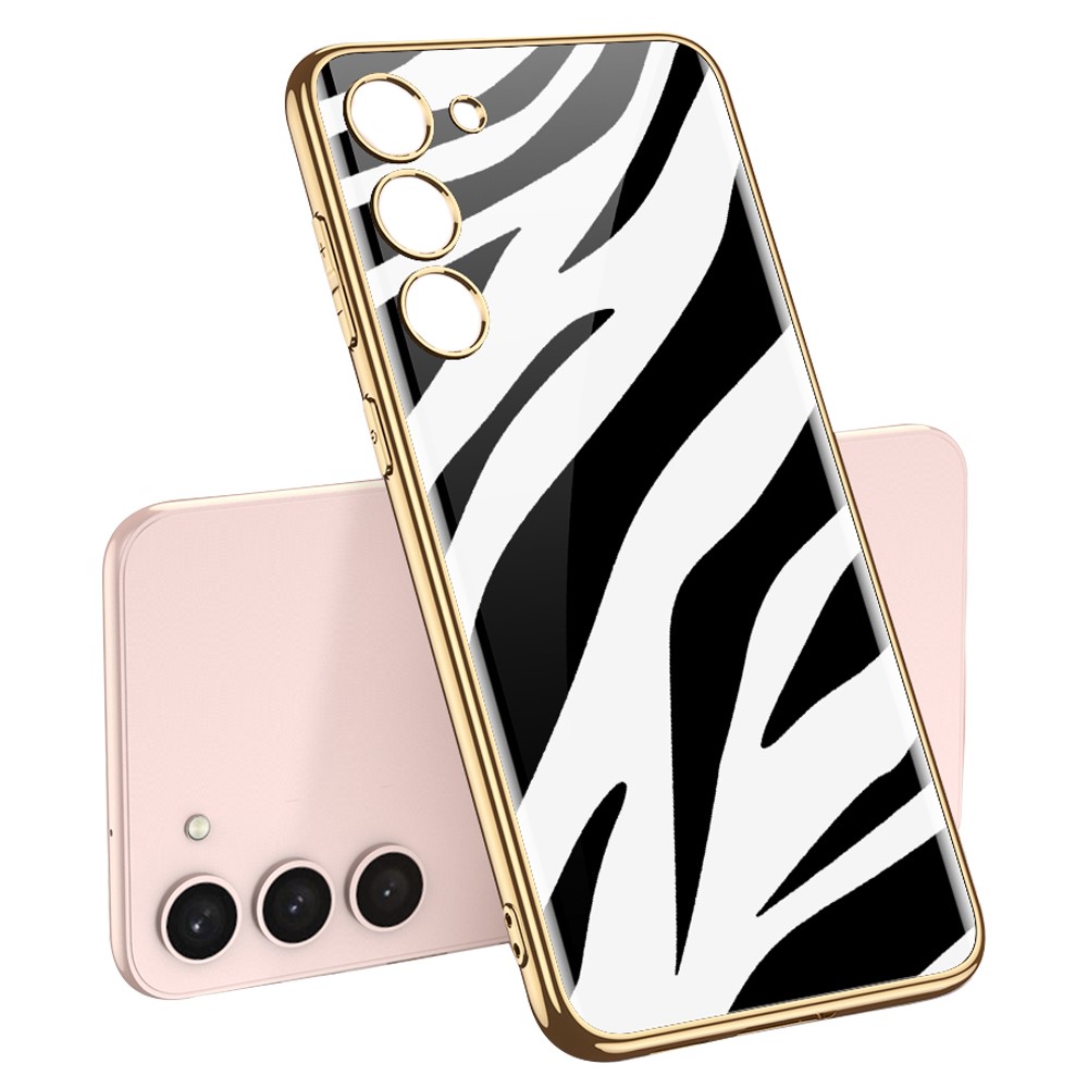GKK GKK Galaxy S24 Plus Skal Härdat Glas Electroplate Zebra